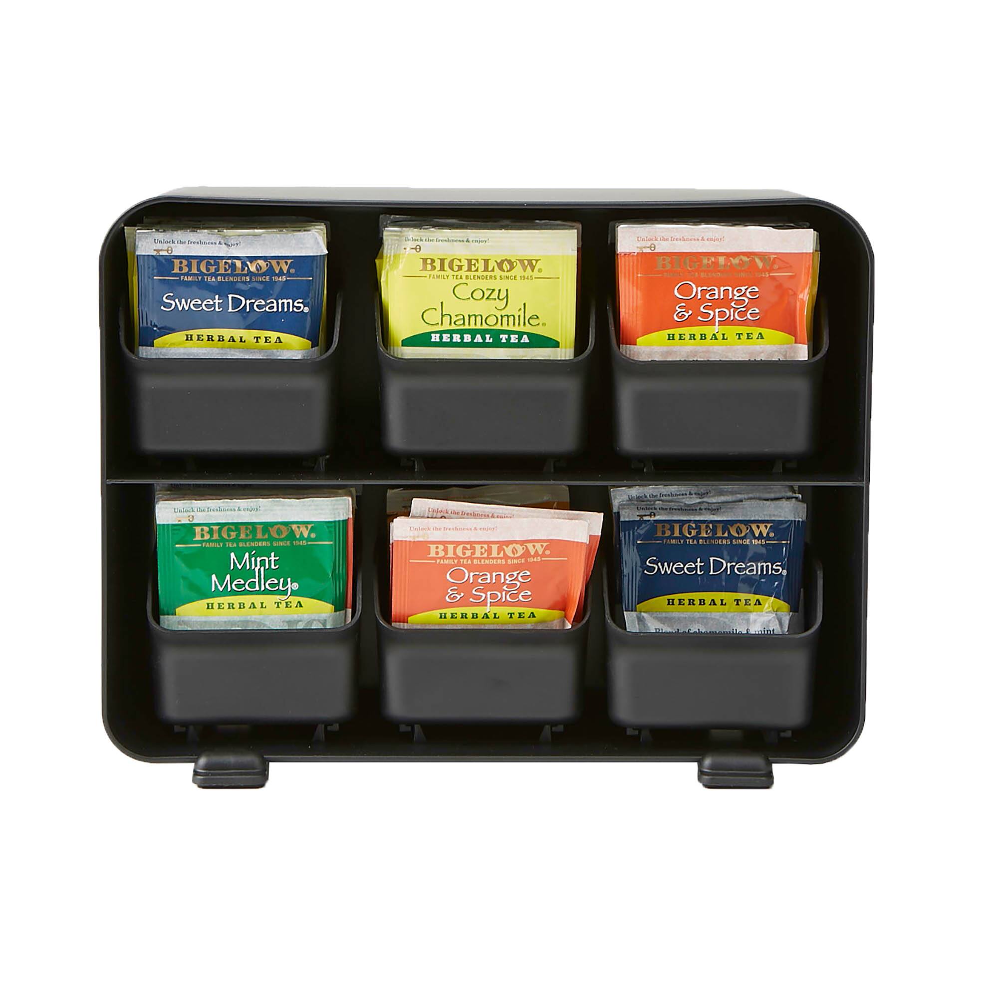 Mind Reader Black 6 Drawer Tea Bag Holder